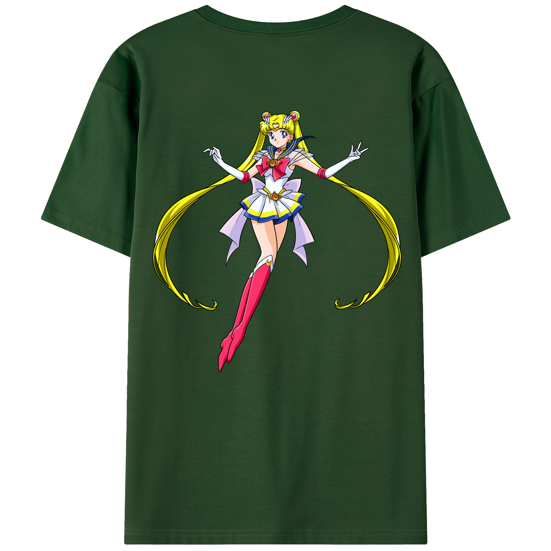 （画像用） 美少女戦士セーラームーン 月野 うさぎ つきの うさぎ Sailor Moon Tsukino Usagi 綿100％半袖Tシャツ（背面プリント）
